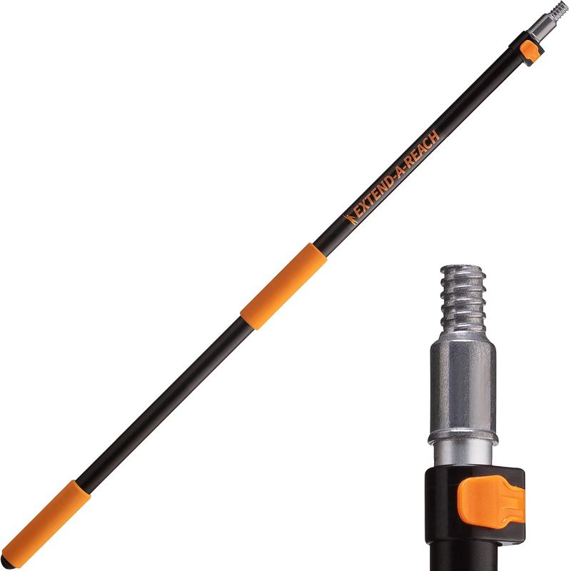 Photo 1 of 5-8 ft Long Telescopic Extension Pole // Multi-Purpose Extendable Pole with Universal Twist-on Metal Tip // Lightweight and Sturdy // Best Telescoping Pole for Painting, Dusting and Window Cleaning