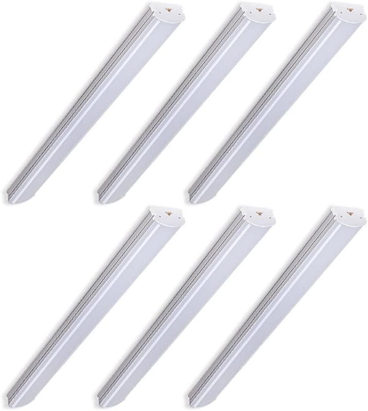 Photo 1 of Barrina 4FT LED Shop Light, 45W 4800lm Daylight White 5000K, Frosted Cover, Corded Electric with ON/Off Switch Linear Flush Mount Ceiling LED Linkable Lights for Garage, Workshop, Basement, 6 Packs