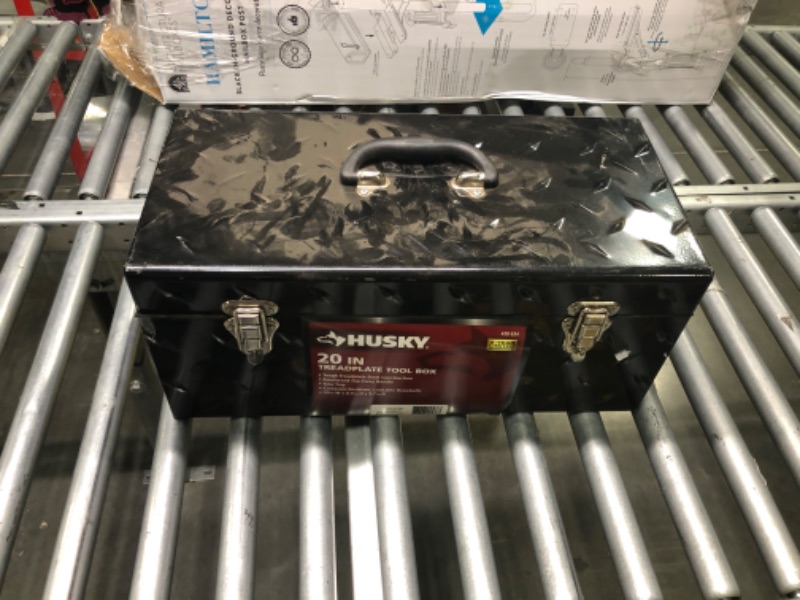 Photo 1 of 20 in. Tread Plate Metal Portable Tool Box