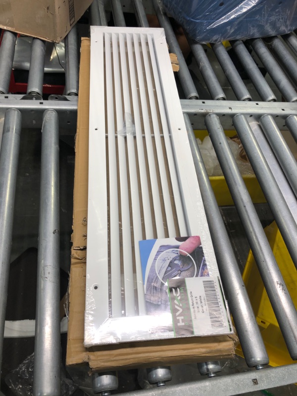 Photo 2 of 30" X 6" Aluminum Return Grille - Easy Air Flow - Linear Bar Grilles [Outer Dimensions: 32.5"w X 8.5"h] 30 X 6