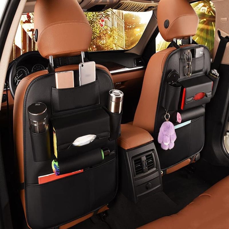 Photo 1 of 
SIJAWEYI 2 Pack PU Leather Premium Car SeatBack Organizer Travel Accessories Car Seat Back Organizer Seat Protector Kick mats Back seat Protector and Cup