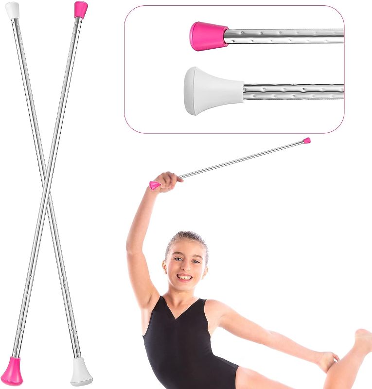 Photo 1 of 
HyDren 26 Inch Twirling Baton Unisex Kids' Gymnastics Dance Metal Marching Band Parade Stick for Talent Shows, Artistic Dancing, (White, Pink, 2 Pack)