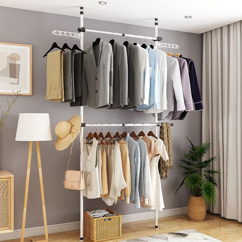 Photo 1 of 
Clothing Racks for Hanging Clothes,Heavy Duty Clothes Rack,Garment Rack,Adjustable Closet Rods for Hanging Clothes,Portable Closets for Hanging Clothes...
Color:white