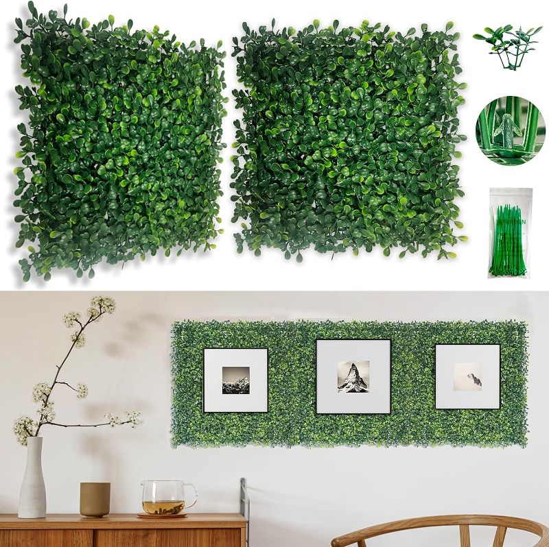 Photo 1 of 
Bybeton Artificial Boxwood Grass Wall Panels - 10"x 10"(10Pcs) Faux Green Wall Panels for Interior Wall - Backdrop Wall - Garden Wall - Indoor.