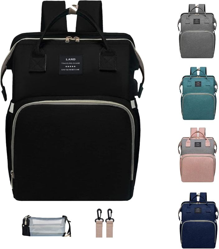 Photo 1 of ANWTOTU Baby Diaper Bag Backpack, Diaper Bag with Changing Station Girl Boy Diaper Bag, Large Capacity, 900d Excellent Oxford(Black)