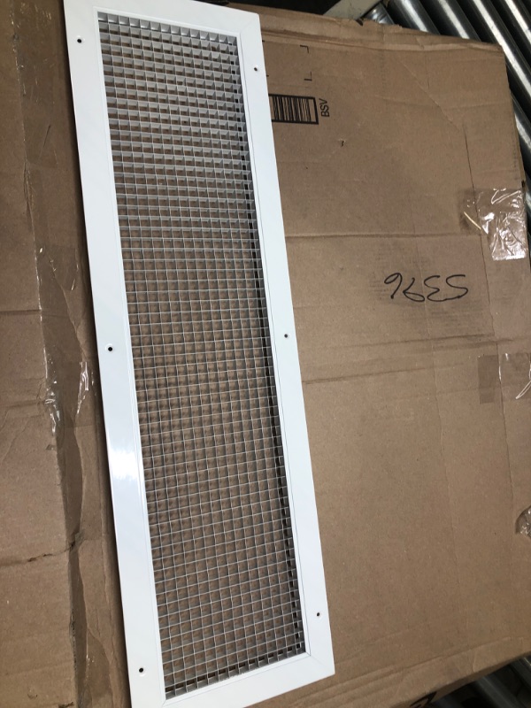 Photo 3 of 8" x 32" or 32" x 8" Cube Core Eggcrate Return Air Grille - Aluminum Rust Proof - HVAC Vent Duct Cover - White [Outer Dimensions: 10.75] 8 x 32 Return Grille