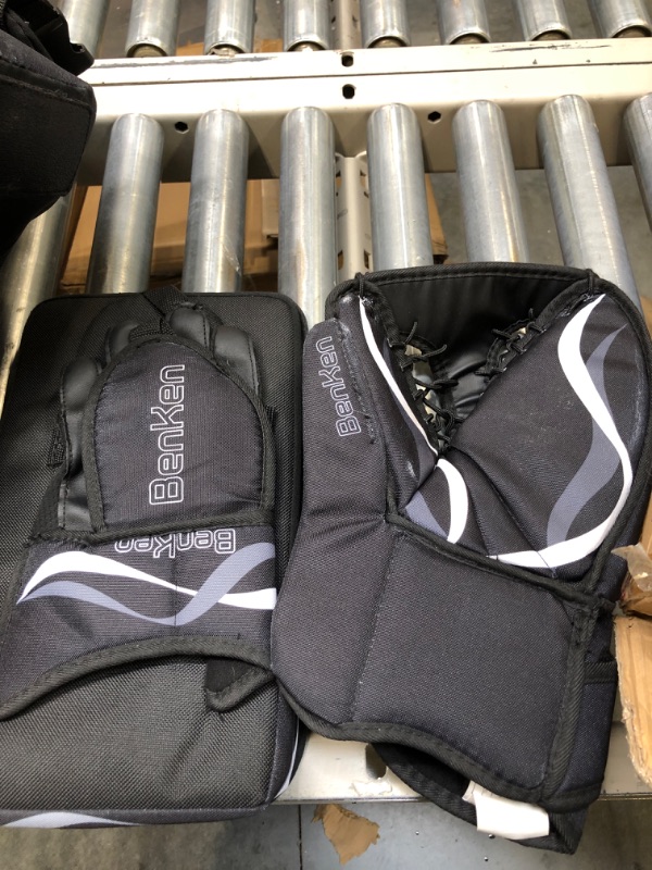 Photo 1 of BenKen Sports Hockey Gear Goalie Pad Pack Ice Hockey Equipment Teenager &Adult Blue Black Black 27"