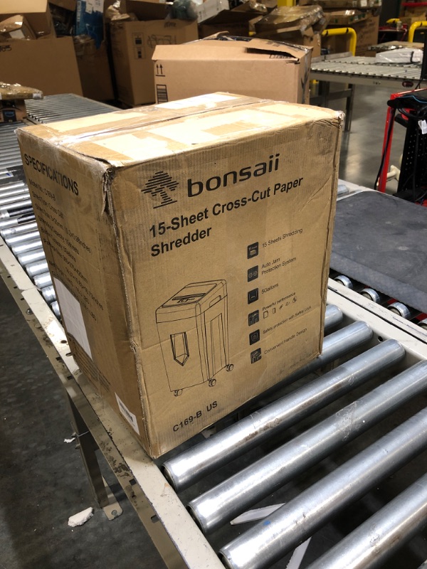 Photo 1 of Bonsaii 14-Sheet Office Paper Shredder, 40-Minute Home Office Heavy Duty Shredder, Cross Cut Shredder for Home Use, CDs, Mails, Staple, Clip, with 4 Casters (C169-B) 4 0 Minute - 14 Sheet
