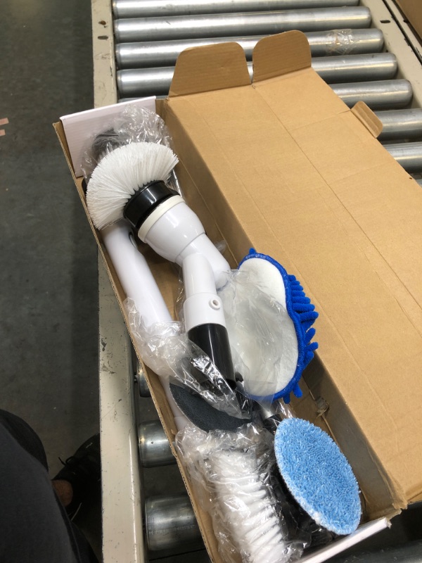 Photo 1 of Electric Spin Scrubber, GOFOIT Power Cordless Shower Scrubber with 6 Replaceable Brush Heads and 3 Adjustable Handle, Rechargeable Spin Scrubber for Bathroom Floor Tile