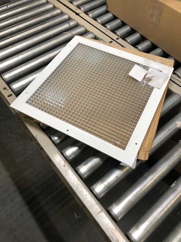 Photo 3 of 16" x 16" Cube Core Eggcrate Return Air Grille - Aluminum Rust Proof - HVAC Vent Duct Cover - White [Outer Dimensions: 17.75 X 17.75] 16 x 16 Return Grille