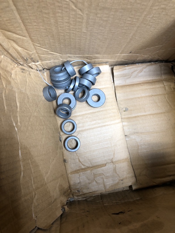 Photo 4 of 2 PCS Upgrade 13x5.00-6 Flat Free Lawn Mower Tire and Wheel with 3/4" & 5/8" Grease Bushing, Zero Turn Mower Front Solid Tire Assembly for Commercial Grade Lawn, Garden Turf, 3.25"-5.9" Centered Hub
***Missing two of the smaller rings***
