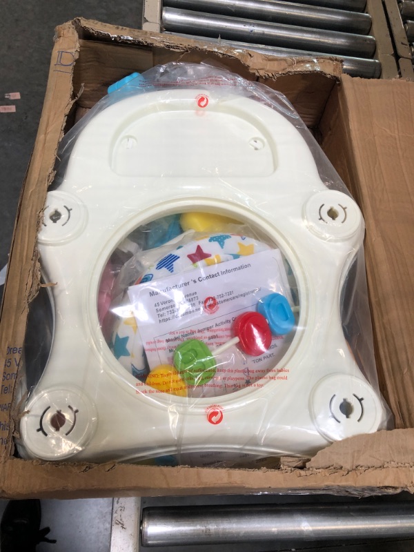 Photo 1 of Dream On Me Zany 2-in-1 Baby Activity Center and Bouncer in Star Print, Sturdy and Strong Frame, 3 Height Positions, 360° Rotating Seat, 12 Songs with Flash Lights
