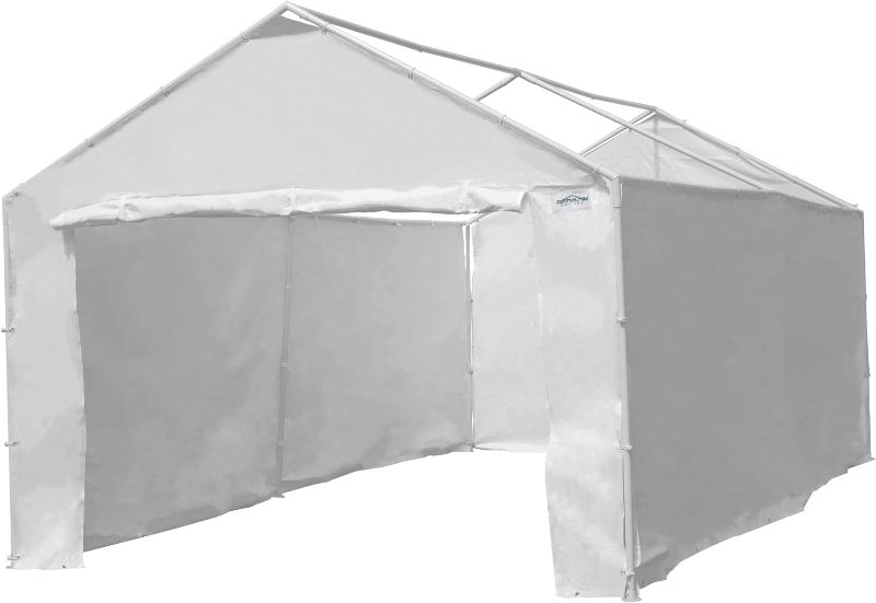 Photo 1 of Caravan Canopy 12000211010 Side Wall Kit for Domain Carport, White (Top and Frame Not Included)
