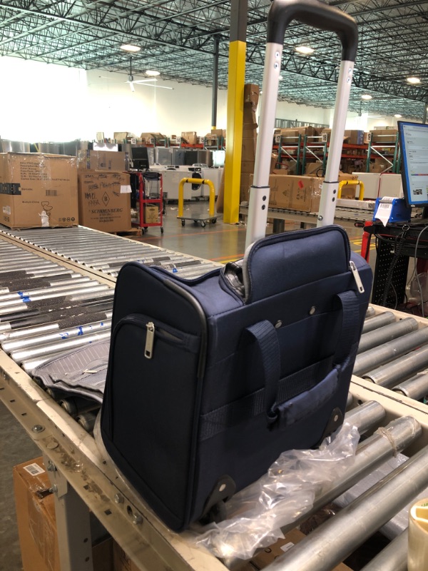 Photo 5 of Amazon Basics Underseat Carry-On Rolling Travel Luggage Bag, 14 Inches, Navy Blue Luggage Bag
