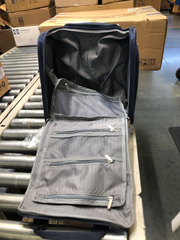 Photo 4 of Amazon Basics Underseat Carry-On Rolling Travel Luggage Bag, 14 Inches, Navy Blue Luggage Bag