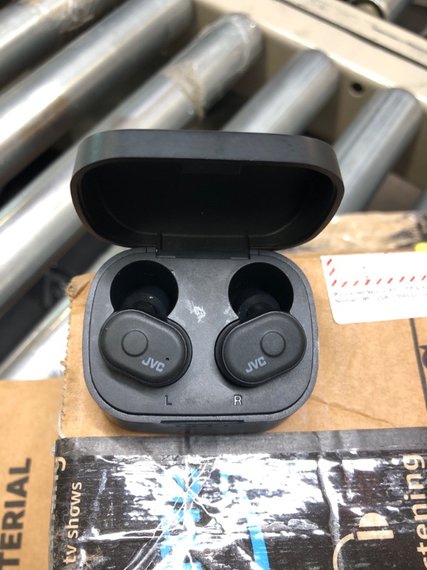 Photo 3 of JVC Truly Wireless Earbuds Headphones, Bluetooth 5.0, Water Resistance(Ipx5), Long Battery Life (4+10 Hours), Secure and Comfort Fit with Memory Foam Earpieces - HAA10TB (Black)