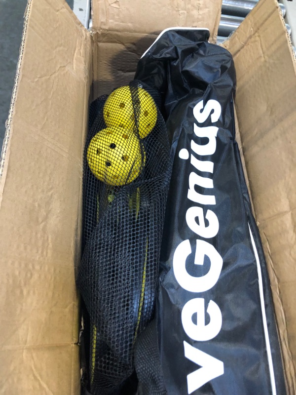 Photo 1 of AboveGenius Pickleball Paddles, Pickleball Set, Includes 4 Premium Wood Pickleball Paddles, 4 Pickleball Balls,1 Portable Net(17 FT),1 Storage Bag,1 Carry Bag,and 1 Court Marker
