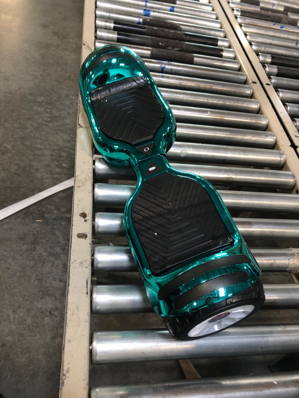 Photo 3 of HOVERSTAR All-New HS2.0 Hoverboard All-Terrain Two-Wheel Self Balancing Flash Wheel Electric Scooter with Wireless Bluetooth Speaker Chrome Turquoise Green