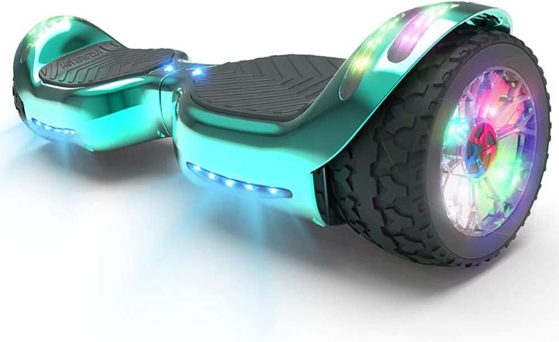 Photo 1 of HOVERSTAR All-New HS2.0 Hoverboard All-Terrain Two-Wheel Self Balancing Flash Wheel Electric Scooter with Wireless Bluetooth Speaker Chrome Turquoise Green