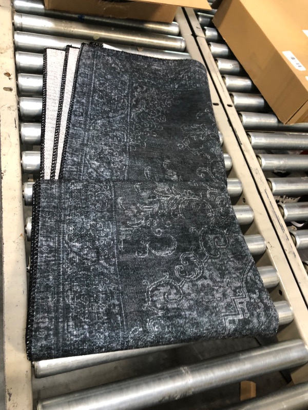 Photo 1 of Washable Rug Runners Black Green 2'6x9', Carpet Runner Hallway, Runner Rugs with Rubber Backing, Non Slip Area Persian Rug, Kitchen Runner, Rug Long Runner, Foldable Rug Thin, Vintage Bohemian Runner 2'6'' x 9' Black Green