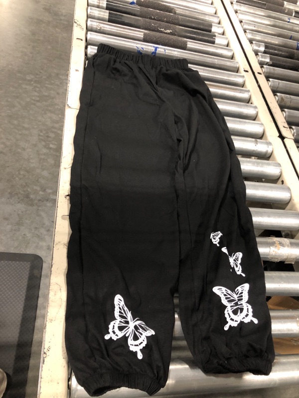 Photo 1 of SOLY HUX Girl's Cute Graphic Print Elastic High Waisted Sweatpants Joggers Pants 12 Years Black (Size 12 years, 150)