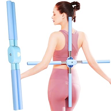 Photo 1 of Back Straightener Posture Corrector for Women, Yoga Sticks Stretching for Posture Tool Retractable Back Brace Blue (product varies from cover image)