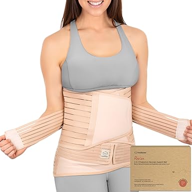 Photo 1 of 3 in 1 Postpartum Belly Support Recovery Wrap – Postpartum Belly Band, After Birth Brace, Slimming Girdles, Body Shaper Waist Shapewear, Post Surgery Pregnancy Belly Support Band (Classic Ivory, 2XL, 3pcs.)