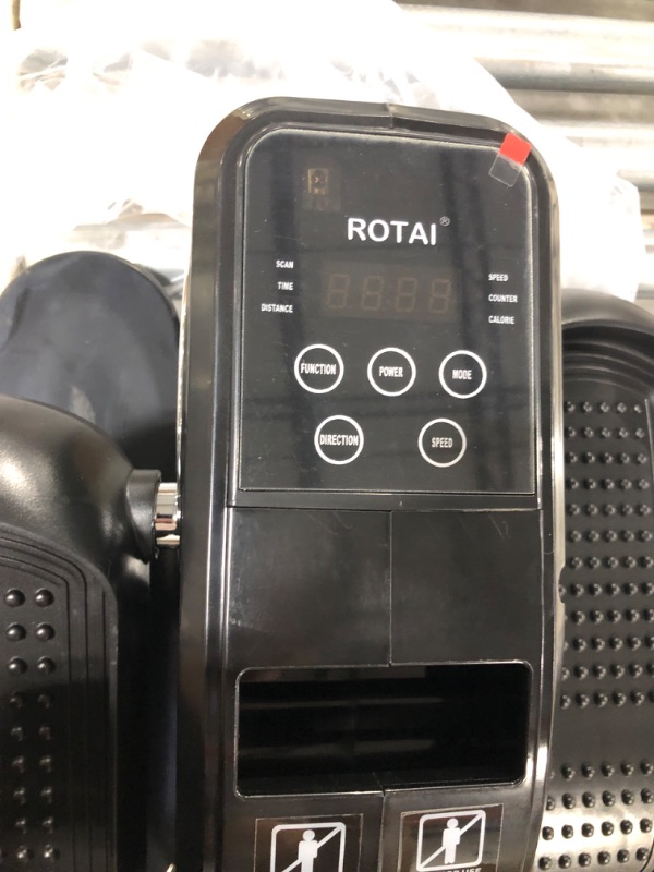Photo 1 of ROTAI Under Desk Elliptical Machine for Seniors Rehab Electric Seated Leg Foot Pedal Exerciser Bike, Portable Trainer for Home & Office with Remote and LCD Monitor Pure-black