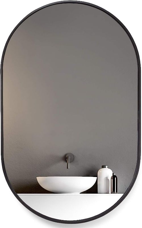 Photo 1 of  Oval Wall Mirror, 24x36 Oval Black Bathroom Mirrors, Wall Mounted Mirror, Oval Vanity Mirror Metal Frame, Vertical & Horizontal Hang, Ideal for Bathroom, Bedroom, Living Room, Entryway
Visit the HOWOFURN Store