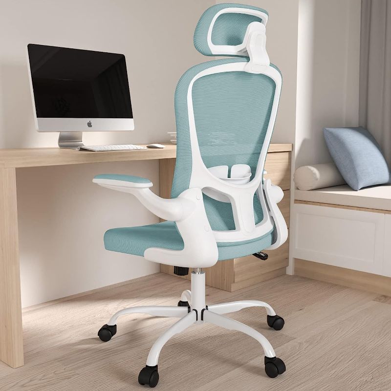 Photo 1 of Office Chair, High Back Ergonomic Desk Chair, Breathable Mesh Desk Chair with Adjustable Lumbar Support and Headrest, Swivel Task Chair with flip-up Armrests, Executive Chair for Home Office