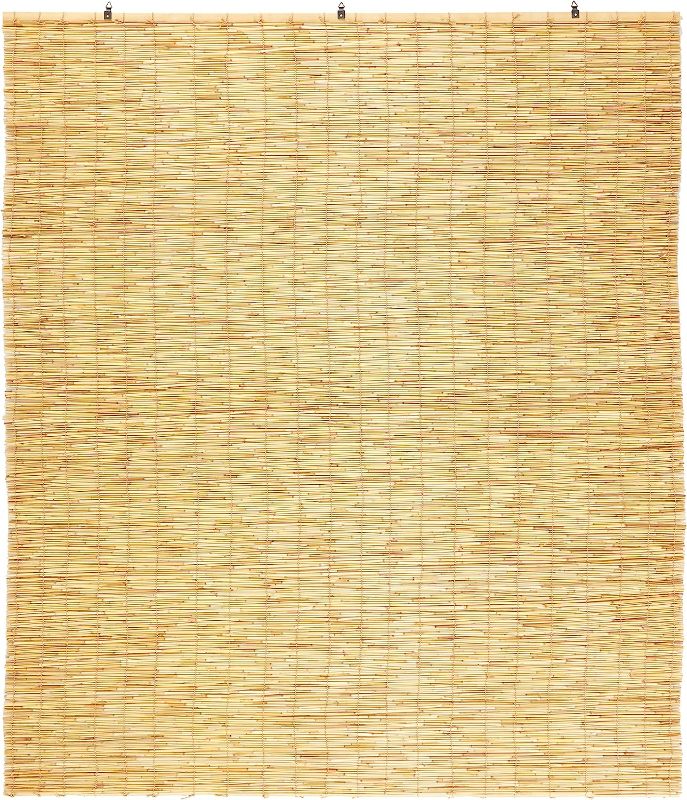 Photo 1 of Backyard X-Scapes Light-Filtering Cord-Free Bamboo Reed Roll-Up Blind Shades for Windows Manual Roman Blinds Natural 60 in W x 72 in H