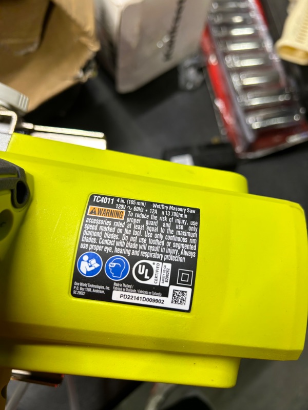 Photo 1 of 4" Hand-Held AC Tile Saw