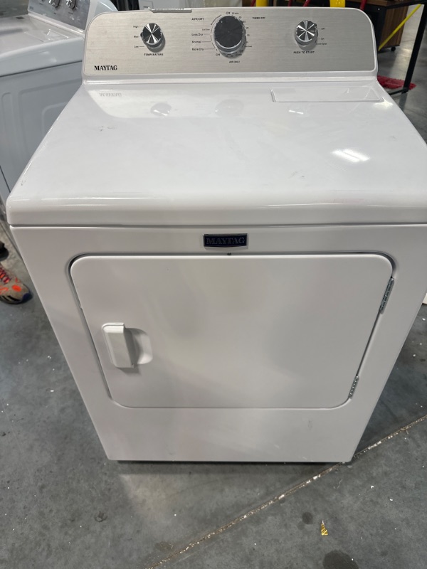 Photo 1 of ***PARTS ONLY/SCRAP*** Maytag 7-cu ft Electric Dryer (White) ***PARTS ONLY/SCRAP, DRUM DOES NOT ROLL***
