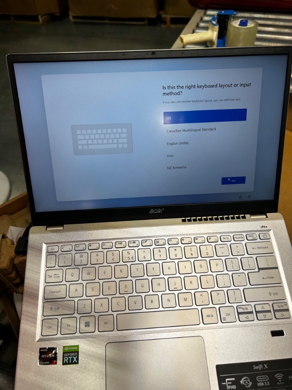 Photo 6 of Acer Swift X SFX14-41G-R1S6 Creator Laptop | 14" Full HD 100% sRGB | AMD Ryzen 7 5800U | NVIDIA RTX 3050Ti GPU | 16GB LPDDR4X | 512GB SSD | Wi-Fi 6 | Backlit KB | Amazon Alexa | Windows 10 Home Ryzen 7 5800u Notebook Only