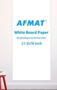 Photo 1 of AFMAT White Board Paper, White Board Stick on Wall, Dry Eraser Contact Paper, Whiteboard Wallpaper, 17.3" x 78"Upgraded PET-No Ghost, Dry Earse Wallpaper for Home/Office/Classroom, One Marker
