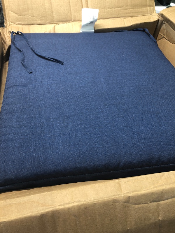 Photo 4 of Arden Selections Outdoor Cushion Pillow Back 21 x 21, Sapphire Blue Leala 21 x 21 Dining Cushion Set Sapphire Blue Leala