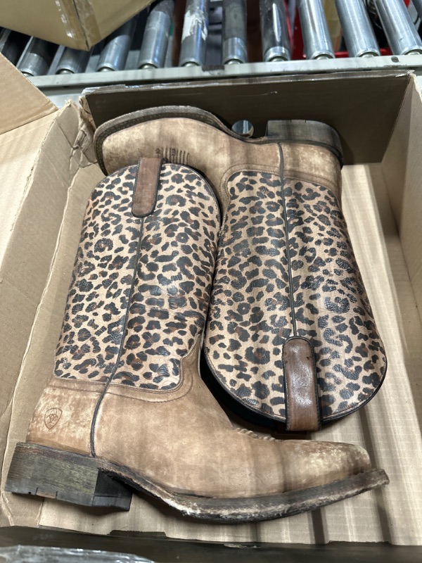 Photo 2 of ARIAT Women's Circuit Savanna Western Boot 10 Naturally Distressed Brown/Leopard Print