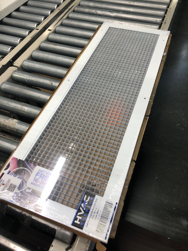 Photo 3 of 10" x 32" or 32" x 10" Cube Core Eggcrate Return Air Grille - Aluminum Rust Proof - HVAC Vent Duct Cover - White [Outer Dimensions: 12.75] 10 x 32 Return Grille