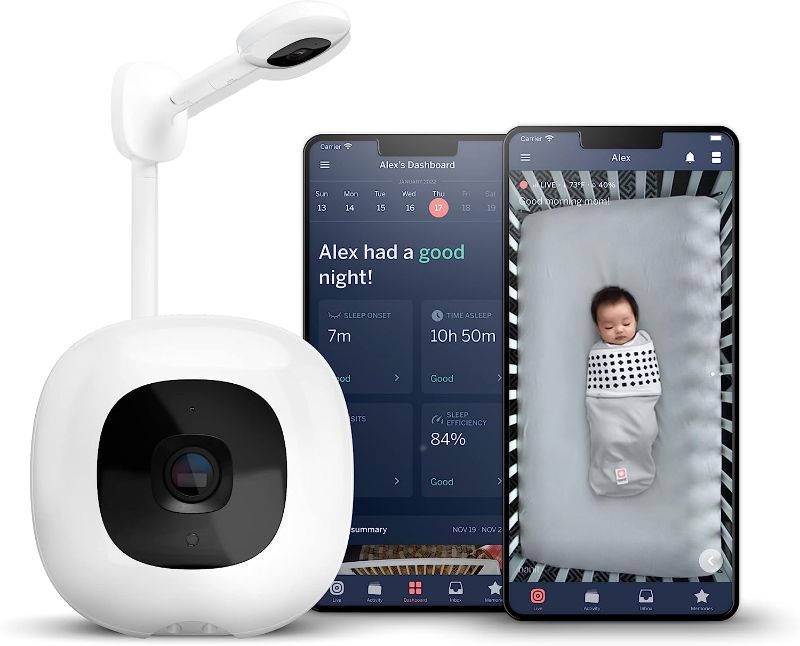 Photo 1 of Nanit Pro Smart Baby Monitor & Wall Mount – Wi-Fi HD Video Camera, Sleep Coach and Breathing Motion Tracker, 2-Way Audio, Sound and Motion Alerts, Nightlight and Night Vision, Includes Breathing Band
