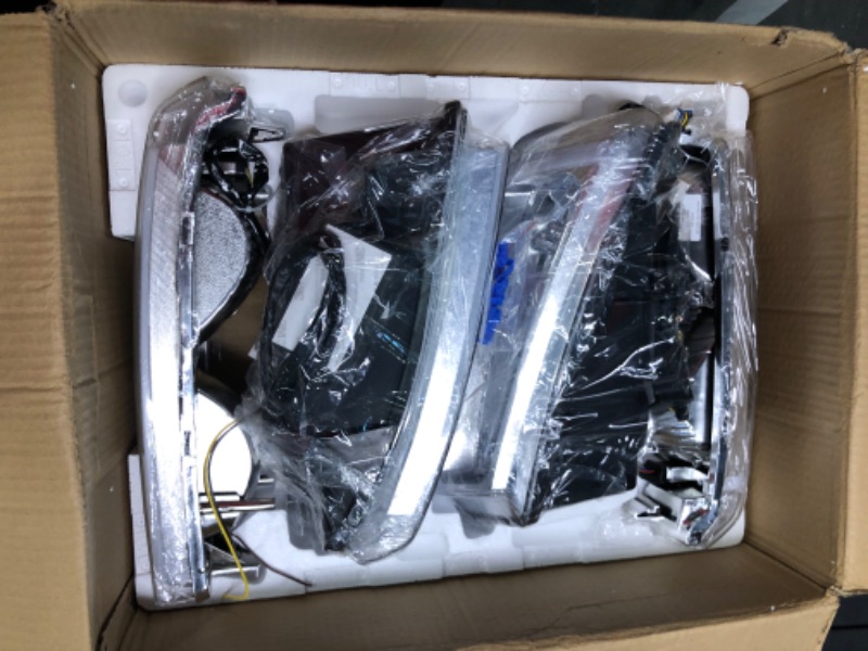 Photo 1 of GORWARE Headlight Assembly w/LED DRL Compatible with 2003-2006 Chevy Silverado Avalanche 1500 2500 3500/2007 Classic with Chrome Housing Clear Lens and Reflector