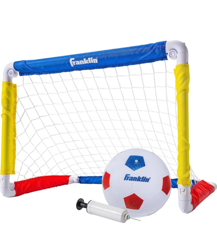 Photo 1 of Franklin Sports Kids Mini Soccer Goal Sets - Backyard + Indoor Mini Net and Ball Set with Pump - Portable Folding Youth Soccer Goal Sets for Kids + Toddlers - 24" x 16