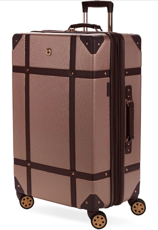 Photo 1 of wissGear 7739 Hardside Luggage Trunk with Spinner Wheels, Blush, Checked-Large 26-Inch