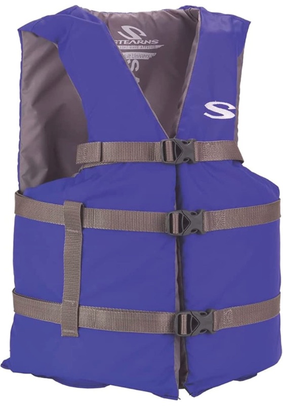 Photo 1 of Stearns Adult Classic Series Life Vest, USCG Approved Type III Life Jacket with Standard & Oversized Fits, Great for Boating, Swimming, Watersports, & More