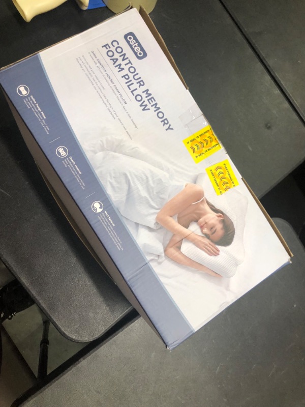 Photo 1 of Osteo Cervical Pillow for Neck Pain Relief, Hollow Design Odorless Memory Foam Pillows with Cooling Case, Adjustable Orthopedic Bed Pillow for Sleeping, Contour Support for Side Back Stomach Sleepers Queen(25.5*16.5*5.2/4.1 inches) Dark Grey