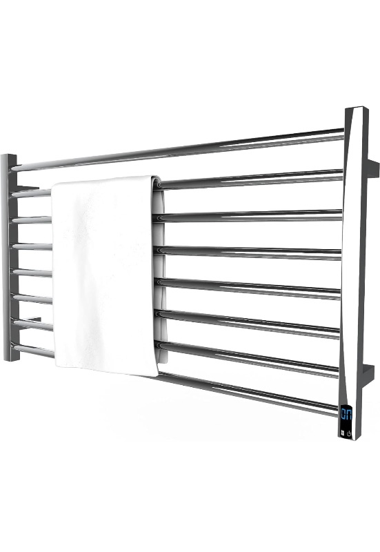 Photo 1 of bbee.tech Heated  Towel Rack, Towel Warmer with Timer, Wall Mounted hot Towel Warmer for Bathroom, Hardwired or Plug-in Models Mirror Polish