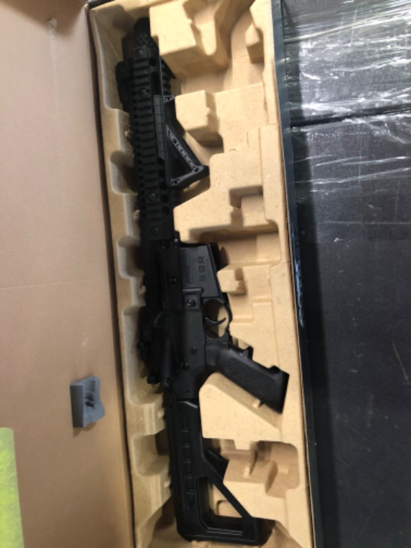 Photo 1 of CROSMAN DPMS SBR 430FPS 6 Position Adjustable Stock Blowback Action 25rd Dropout Mag Flip Up Iron Sights Angled Foregrip Black Finish Full Auto BB Air Rifle (DSBR)