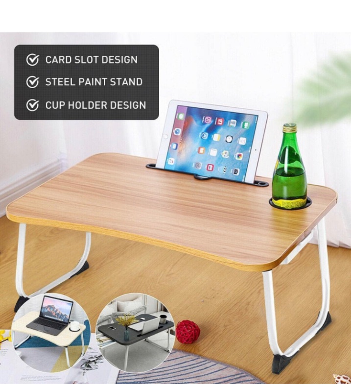 Photo 1 of Servicrt Laptop Notebook Table Foldable Stand Sofa Bed Lap Breakfast Tray Compute Bed Tray Coffee Table Tray Food Tray Laptop Desk Laptop Stand for Bed Laptop Table Lap Desk for Laptop Food Tray