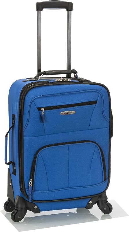 Photo 1 of Rockland Pasadena Softside Spinner Wheel Luggage, Blue, Carry-On 20-Inch