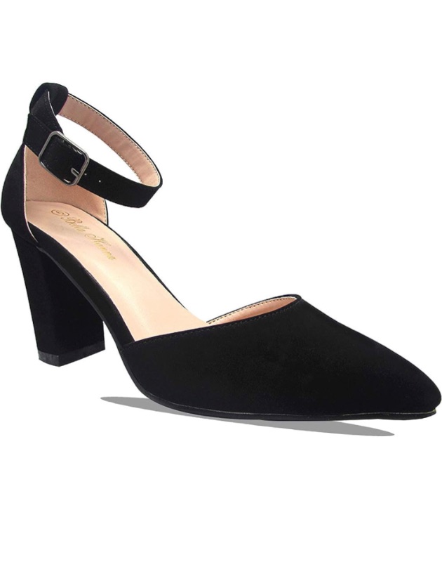 Photo 1 of Stylish & Comfort Shoes Womens Pointed Toe Mid Chunky Heel Sequined Ankle Strap Party Shoes Size 9