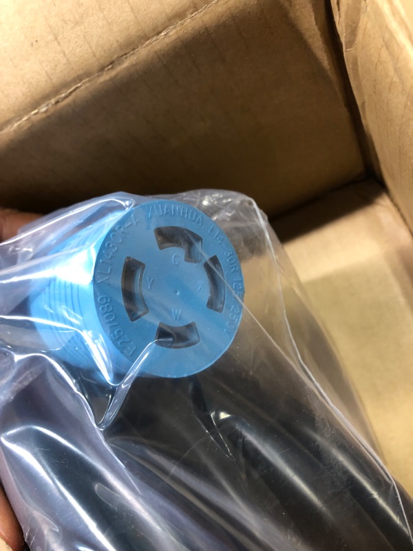 Photo 8 of CircleCord 3 Prong Generator Distribution Cord, NEMA L5-30P Male to Three 5-20R T-Blade Household Outlet Female with Power Indicator, STW 10 Gauge 125V 3750W Blue, ETL Listed L5-30P/3X 5-20R 12 inch